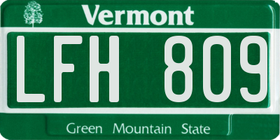 VT license plate LFH809
