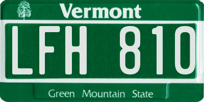 VT license plate LFH810