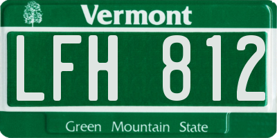 VT license plate LFH812