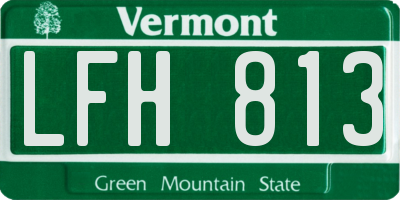 VT license plate LFH813