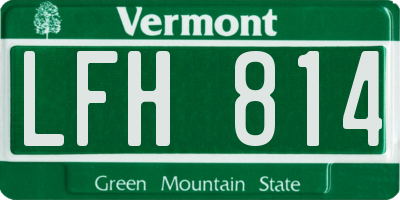 VT license plate LFH814