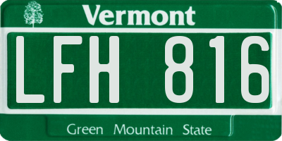 VT license plate LFH816