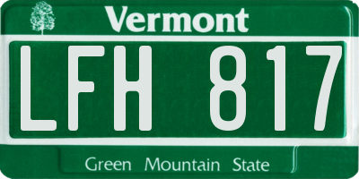 VT license plate LFH817