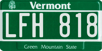 VT license plate LFH818