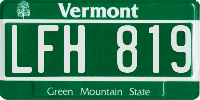 VT license plate LFH819