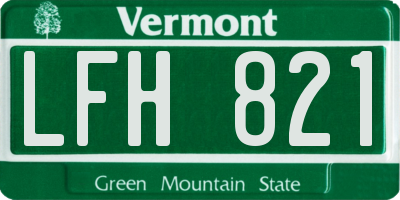 VT license plate LFH821