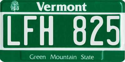 VT license plate LFH825