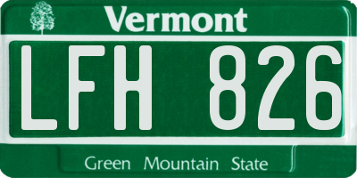 VT license plate LFH826