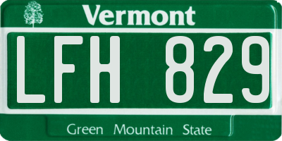 VT license plate LFH829