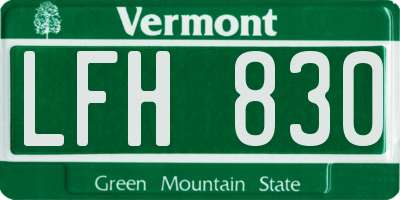 VT license plate LFH830
