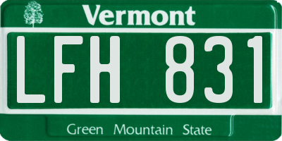VT license plate LFH831