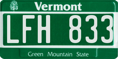 VT license plate LFH833