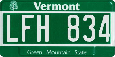VT license plate LFH834