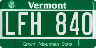 VT license plate LFH840