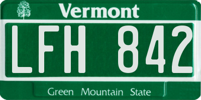 VT license plate LFH842