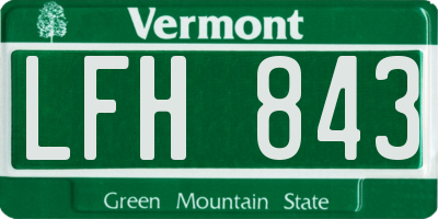 VT license plate LFH843