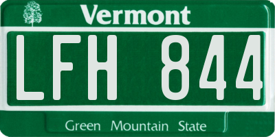 VT license plate LFH844