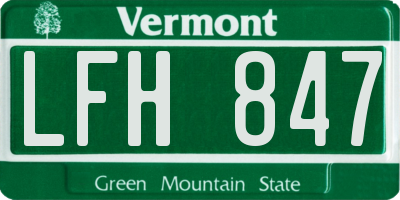 VT license plate LFH847