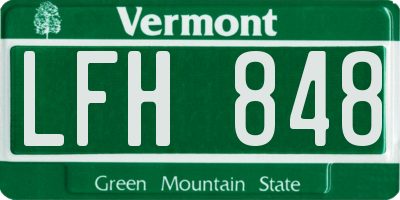 VT license plate LFH848