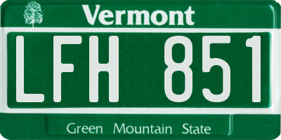 VT license plate LFH851