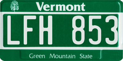 VT license plate LFH853