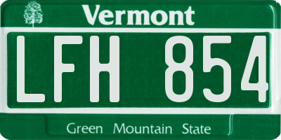 VT license plate LFH854