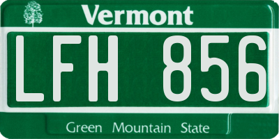 VT license plate LFH856
