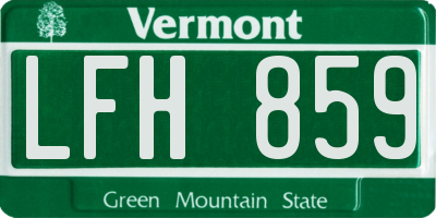 VT license plate LFH859