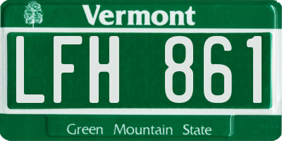 VT license plate LFH861