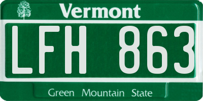 VT license plate LFH863