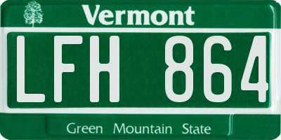 VT license plate LFH864