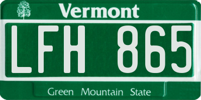 VT license plate LFH865