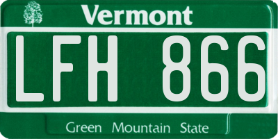 VT license plate LFH866