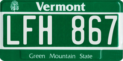 VT license plate LFH867