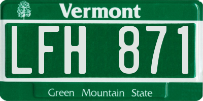 VT license plate LFH871