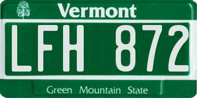VT license plate LFH872