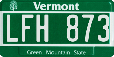 VT license plate LFH873