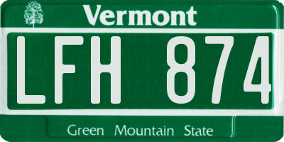 VT license plate LFH874