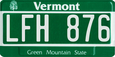 VT license plate LFH876