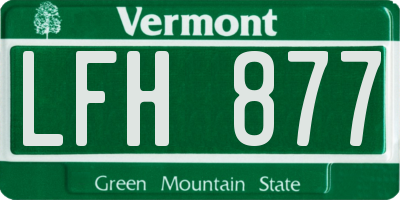 VT license plate LFH877