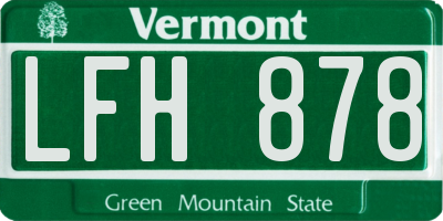 VT license plate LFH878