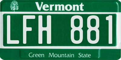 VT license plate LFH881