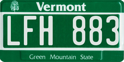 VT license plate LFH883