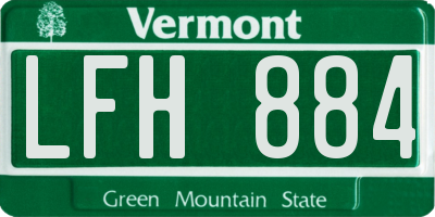 VT license plate LFH884