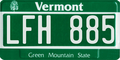 VT license plate LFH885