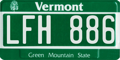 VT license plate LFH886