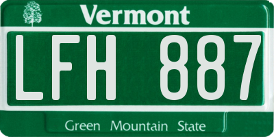 VT license plate LFH887