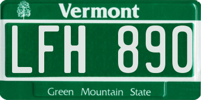VT license plate LFH890