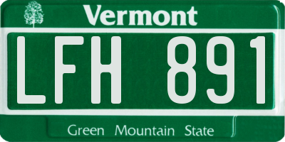VT license plate LFH891