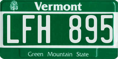VT license plate LFH895